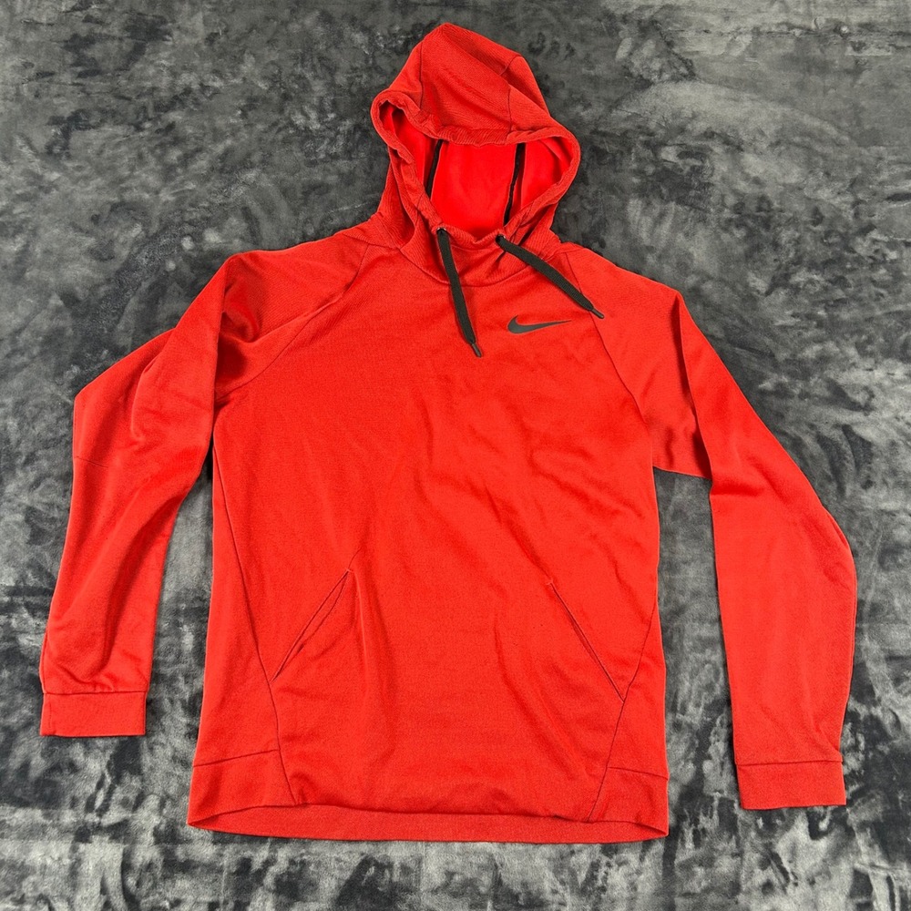 Nike Hoodie Mens Small Red Therma-FIT Pullover Sweatshirt 2208‎